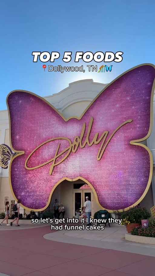 TOP 5 FOODS I ATE IN @dollywood 🎢🦋
#hosted

Dollywood was @tripadvisor Number 1 Theme Park in 2024 in the US, and is known for their delicious southern food!

1. Butterfly Funnel Cake 🦋 
2. Cinnamon Bread 🍞 
3. 25 Pound Apple Pie 🥧 
4. Smoked Turkey Leg 🍗 
5. Granny Ogles Ham, Beans and Greens Plate + Cornbread 🐖 

Love that they have more than 50 rides, shows and entertainment for the whole family, and lots of Smoky Mountain vibes!

things to do in #pigeonforge #pigeonforgetn #gatlinburg #gatlinburgtennessee #smokymountains what to do in #smokymountainsnationalpark #dollywood what to eat in