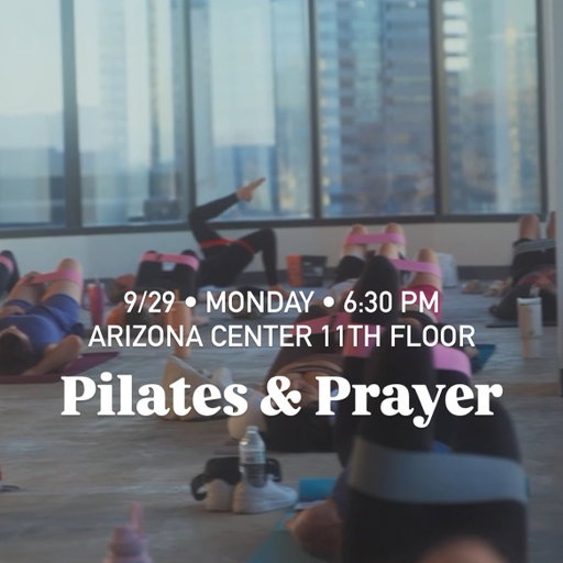 We’re back!! With a highrise view of Downtown Phoenix we worship, move our bodies, pray and join in fellowship! 

Join us 9/29 6:30pm at the Arizona Center 11th Floor
✨PILATES & PRAYER✨

Bring a mat and water
2 hour free parking close by

Tickets available using link in bio🤍

#pilates #prayer #christian #arizona