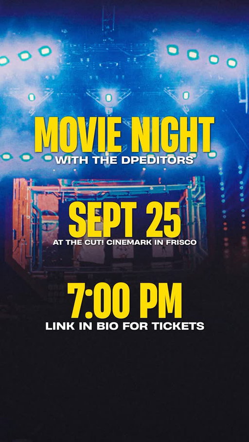 JOIN US! The @dpeditors (editing team for @dudeperfect) are inviting you to come watch the new dude perfect hero tour movie with them on Sept 25 at 7pm, at the CUT! @cinemark in Frisco/Prosper Texas! Link In Bio for tickets!