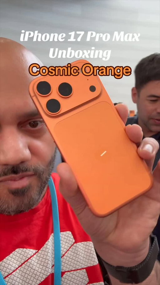 iPhone 17 Pro Max unboxing! Cosmic orange is obviously the best iPhone 17 Pro color…actually, the best smartphone color of all time. 🍊 How we feeling about this one?

@apple #apple #iphone #iphone17 #iphone17promax #techreels