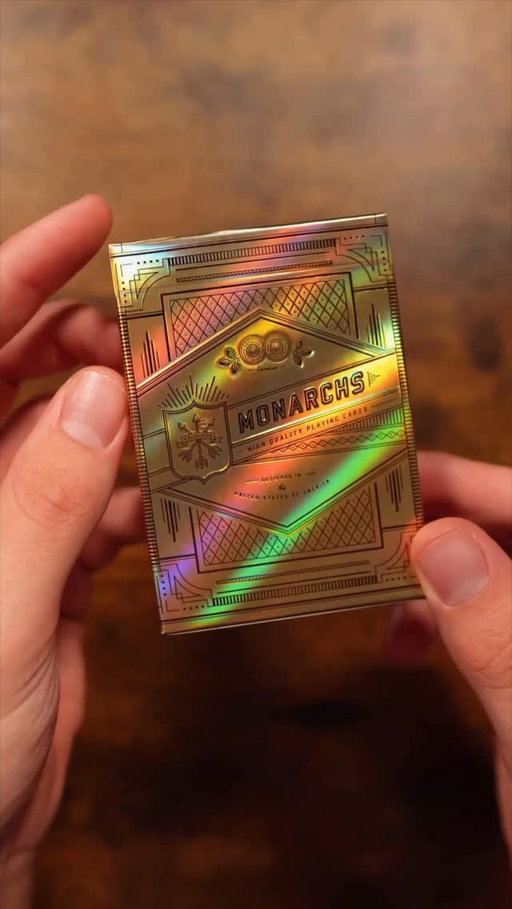 What do you think of these Monarch Prestige Playing Cards? 
•
Cards by @theory11 ✨
•
#card #cards #playingcards #asmr #unbox #unboxing #playingcard #gold #shine #satisfying #skills #igreel #reels #reel #theory11