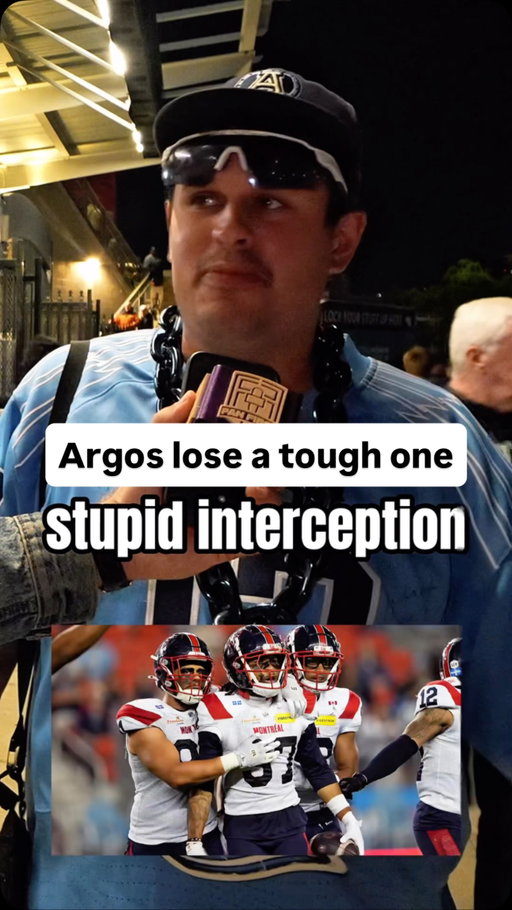 Despite a stellar defensive effort, the game comes to an end on a Doege interception. This loss is a huge blow to the Argos playoff hopes. Let us know your thoughts on the game! 

#argos #argonauts #alouettes #montrealalouettes #cfl #football #fans #interview #fancam #sports #fan #cflfootball #reaction