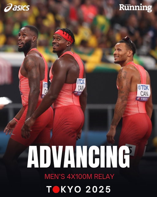 Big Q secured!!!😤

The 🇨🇦 men’s 4x100m relay squad raced to a season’s best of 37.85s to win their heat and clock the 2️⃣nd-best time headed into the final. 

📸 @nickiwanyshyn