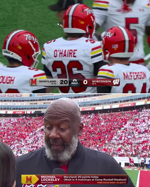 This is the fourth time under Mike Locksley that @terpsfootball has held an opponent scoreless at half 👀