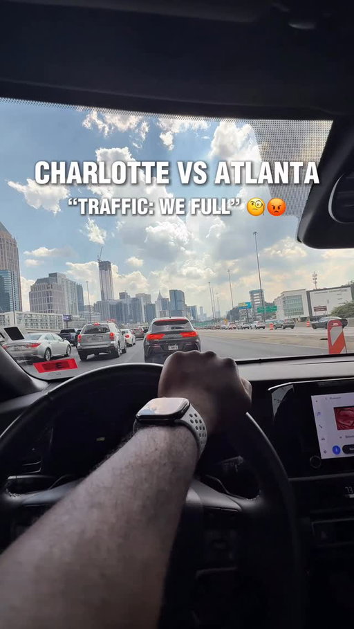 CHARLOTTE vs ATLANTA🚦Who’s REALLY FULL?

Charlotte fam, we love saying “WE FULL” 😂 but lemme ask… are we REALLY full?

I’m in Atlanta right now for my bro’s wedding, just left Lenox Mall, headed back toward the airport area, and I swear this is the worst traffic known to man. Like… lane after lane, completely stuck, standstill vibes. 😭

👉🏾 If Charlotte is full. Then what does this make Atlanta? Unlivable lol. Overcapacity? Bc this is what “FULL” looks like, ATL got us overly BEAT.

We so beat that I’m literally making this reel while sitting in traffic—ATL traffic is DIFFERENT.
CHARLOTTE vs ATLANTA 🚦 Who’s REALLY FULL?

Charlotte fam, y’all love saying “WE FULL” 😂 but lemme ask… are we REALLY full?

I’m in Atlanta right now for my bro’s wedding—left Lenox, headed back toward the airport, and I swear this is the worst traffic known to man. Like… lane after lane, completely stuck, standstill vibes. 😭

👉🏾 If this is what “FULL” looks like, ATL got us BEAT.
I’m literally making this reel while sitting in traffic—ATL traffic is DIFFERENT.

Those from Atlanta what are your thoughts on Atlanta traffic vs Charlotte? 👀 who’s really full? 

#Charlotte #CharlotteNC #Atlanta AtlantaGA #Traffic #TrafficJam