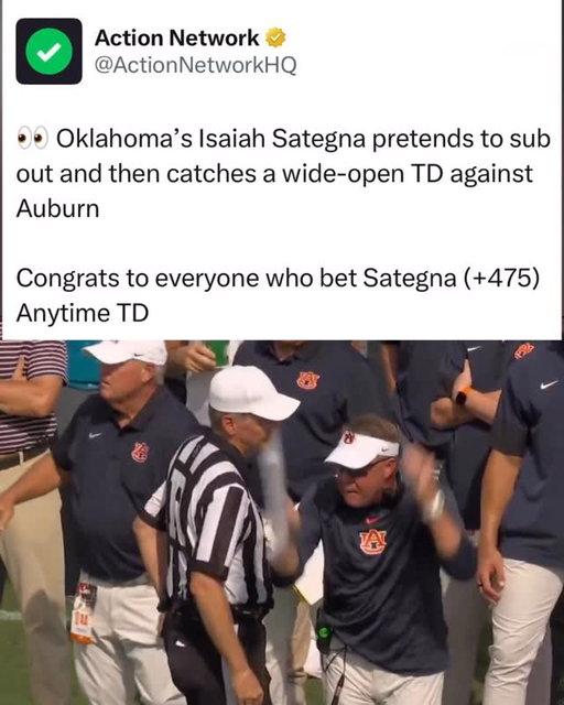 Wish all the players who I bet Anytime TD on would do this 

#collegefootball #ncaafootball #football #auburn #oklahoma #gambling #betting #sportsbets