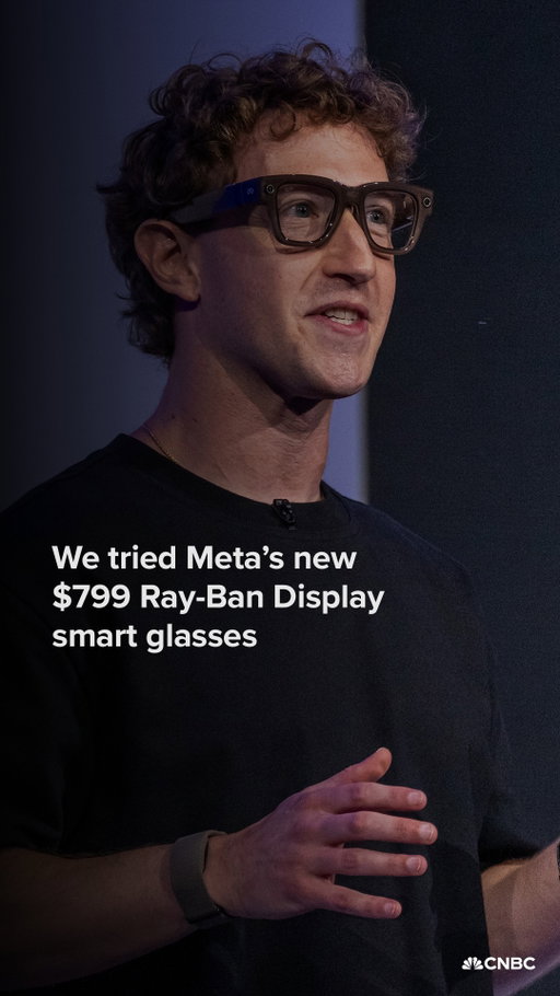CNBC's Julia Boorstin got an inside look at the new Meta Ray-Ban Display glasses, Meta's first consumer-ready smart glasses with a built-in display.

The glasses, which costs $799, contain a small digital display that can be controlled via hand gestures through a wristband powered by neural technology, confirming a CNBC report in August.

The company on Wednesday also debuted the Oakley Meta Vanguard smart glasses, which will cost $499, intended for athletes who participate in high-intensity sports like snowboarding and mountain biking.

Read more at the link in bio.