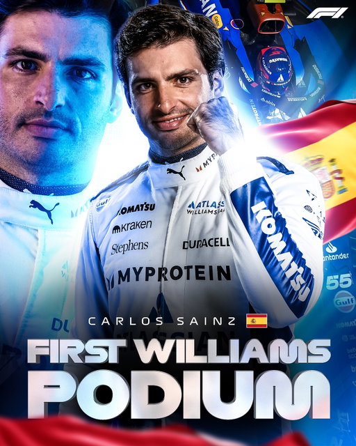CARLOS SAINZ ON THE PODIUM! 🥉

The smooth operator bags a P3 in Baku. VAMOSSSS 🇪🇸

#F1 #Formula1 #AzerbaijanGP @carlossainz55 @williamsracing