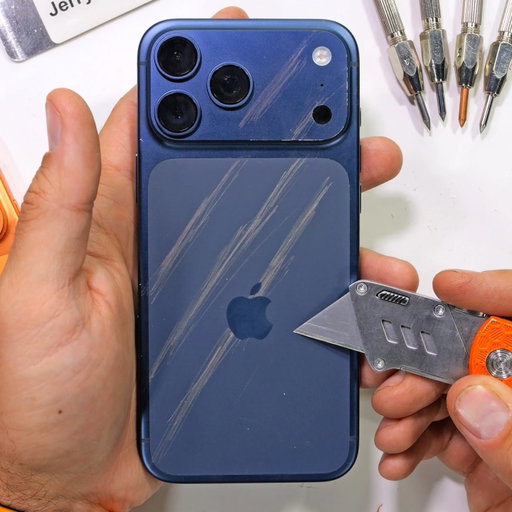 Fun fact:  99% of the 'scratches' you see in this picture is just dust from coin and keys i used to make the marks. It will all completely rub off. Except for the last 1% of damage around the sharp corner of the camera plateau that you gotta watch out for. New video on the iPhone 17 Pro is live!