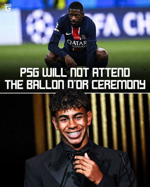 🚨🇫🇷 PSG players and staff will NOT be able to attend the Ballon D’or Ceremony tomorrow night at the the Théâtre du Châtelet, as the ceremony is scheduled to take place at the same time as the Le Classique 😳