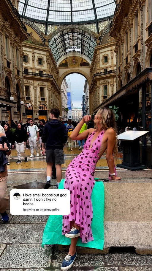 I love my body just the way it is. Women come in all shapes and sizes! Sending love to my all the Queens out there from Milan. ❤️‍🔥
. 

#bodypositivity #girlpower