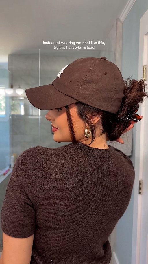 you guys seemed to love the other hat hairstyle so here’s another one that’s super fun! 🤭 #hathairstyle #hathair #cutehairstyles