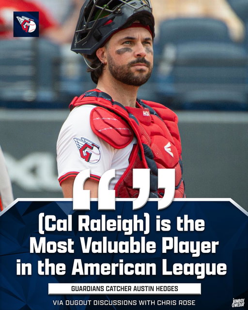 Guardians catcher Austin Hedges says that Cal Raleigh is the AL MVP this season

#mlb #baseball #sports #yankees #mariners #aaronjudge #calraleigh