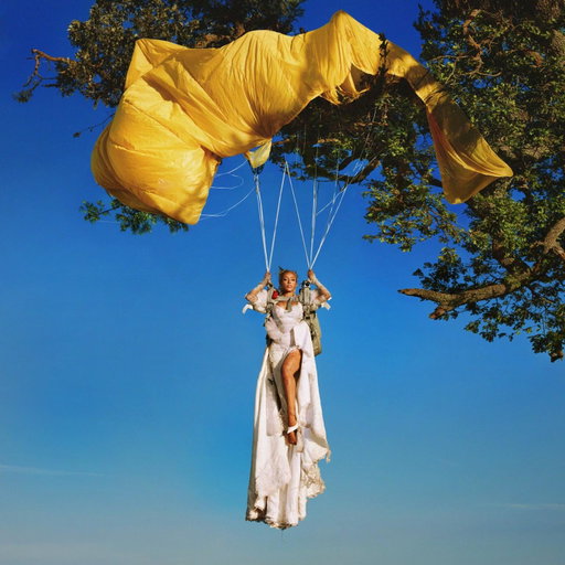 Falling in love is putting trust in the hands of yourself and others. The yellow parachute represents curiosity, happiness, and adventure. Flying you towards new experiences and scenes, taking a leap of faith, and holding no bounds. The tree represents life and wisdom. Giving you a sense of safety within its branches, but the pain from the fall teaches you that those scratches can be healed. You don’t have to hit the ground. Love grows upward but more importantly down. It’s the roots that keep you steady. This is the cover of my album. 🌳