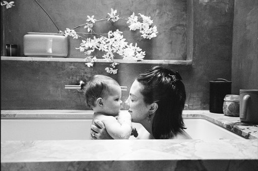 From the archives (bubble bath shot on black + white film) 🤍