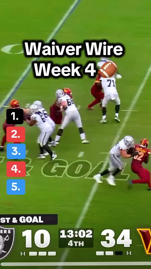 Best Waiver Wire Adds in Fantasy Football for week 4 ✅🏈 #fantasyfootball ##nflfantasy #waiverwire