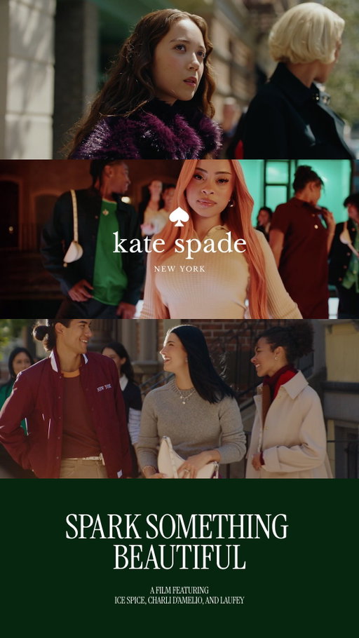 It’s time to spark something beautiful ✨ Say hello to our fall campaign, starring @icespice and @charlidamelio, introducing @laufey and @reignjudge—and featuring our Duo bag. It’s one bag with infinite possibilities. #katespadeny 

Director: Julien Vallée
Photographer: Daniel Arnold
Creative Strategy: @mandailoop 
Creative Agency: @marcelagency 
Social Media Agency: @vaynermedia 
Production House: Wanda
Post Production House: Chemistry
Music: Amy McKnight – Rise Up Let’s Go
Dance Choreography: @markballas 
Stylist: Leith Clark (Laufey & Reign Judge), Timothy Garcia (Ice Spice), Carlee Suzanne Barrow & Anabel Bentle (Charli D’Amelio)
Hair: Jenny Cho-Semple (Laufey), Araxi Lindsey (Reign Judge), Dionte Gray (Ice Spice), Laura Polko (Charli D’Amelio)
Makeup: Dana Delaney (Laufey and Reign Judge), Karina Orozco (Ice Spice), Akina Shimizu (Charli D’Amelio)
Nails: Yoko (Laufey and Reign Judge), Brittney Boyce (Charli D’Amelio)