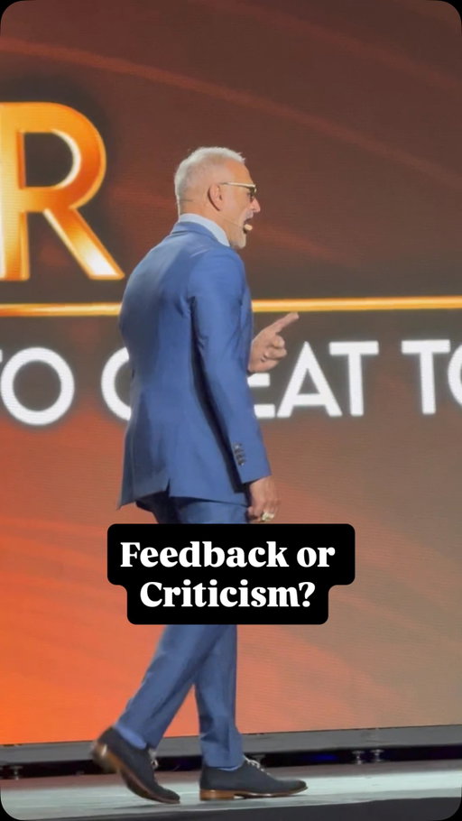 The only difference between feedback and criticism is the way you hear it. 

If you’re hearing feedback, you can think about what you’re going to do about it. 

But if you’re hearing criticism, your emotions will never let you get that far.