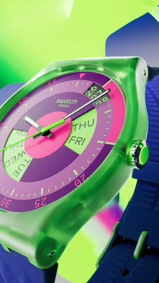 Statement neon hues, fresh designs, and feel-good '80s and '90s energy! #SwatchNEON
