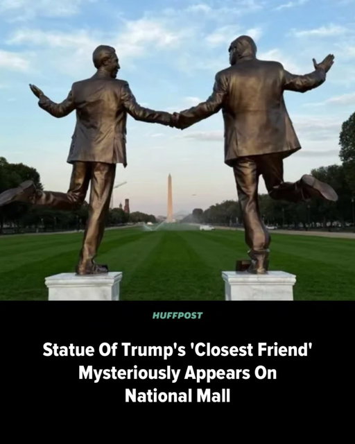 A 12-foot statue of President Donald Trump and sex offender Jeffrey Epstein holding hands and prancing together was erected on the National Mall early Tuesday.

Three plaques appear alongside the satirical faux-bronze statues, courtesy of a mysterious group that goes by the name The Secret Handshake. The plaques note the statues are “in Honor of Friendship Month” in September.

“We celebrate the long-lasting bond between President Donald J. Trump and his ‘closest friend’ Jeffrey Epstein,” one plaque reads.

Head to our link in bio to read more. // 📷 The Secret Handshake // 🖊 Brandi Buchman