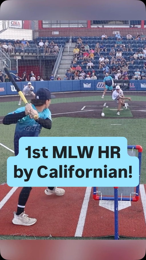 Last month in Chicago, @dustin528staggs became the first Californian player in MLW history to hit a HR!

#mlw #wiffle #wiffleball #majorleaguewiffle #homerun #baseball