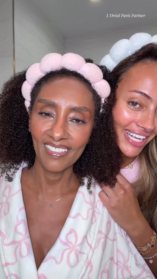 doing my mom’s makeup 🥹💖 using her favorite foundation the @LOrealParis true match super blendable foundation 😍 she looks gorgeous omg #LOrealParisPartner #LOrealParisMakeup #makeuptutorial #matureskinmakeup #momanddaughter #easymakeup