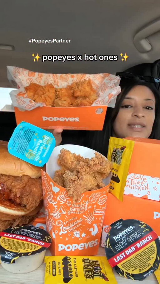 #PopeyesPartner Trying the new @popeyes & Hot Ones menu with my mom! #Popeyes #HotOnes #spicy