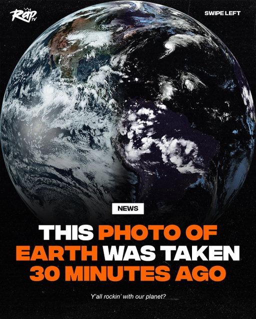 This photo of earth was taken just 30 minutes ago on Tuesday, September 23rd, 2025 via NOAA GOES Satellite‼️🌎

How’s our planet lookin’ y’all⁉️🤔
