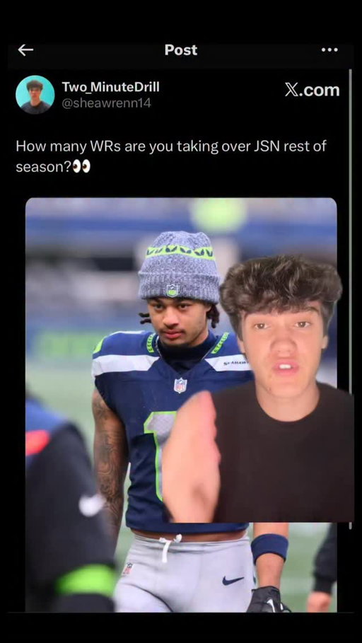 How many WRs are you taking over JSN rest of season?🤔 #fantasyfootball #fantasyfootballadvice #fantasyfootballtips #nflfootball #nfl