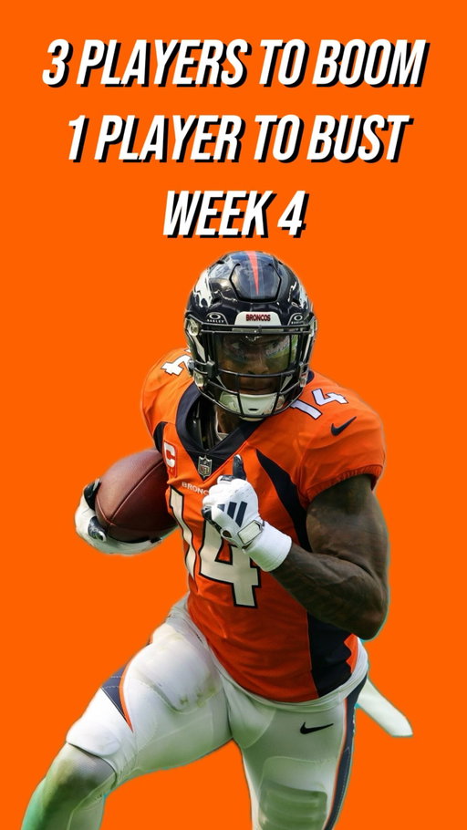 Players to BOOM and BUST in week 4 #fantasyfootball #nflfootball #fantasyfootballadvice #nflfantasy #raiderswalterpicks #fantasyfootballtips #nflfantasyfootball #startsit