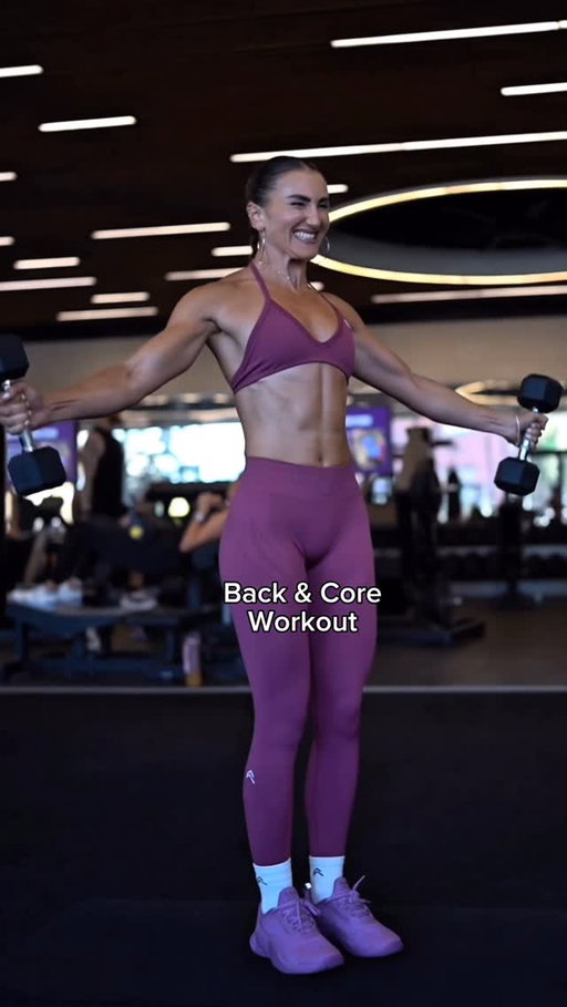Back and Core Dumbbell Workout 💪🏼 

Outfit: Launching today 😍 @oneractive Burnt Maroon EnhanceLift Leggings and Halter Bra 🔥 C0de: HAYLEY to save 🫶🏻

Trainers: @rad_global One V2’s in Grape 😮‍💨

1) Behind the Back Raises x 8-12 reps for 2 sets - I would typically use ~6-7kg dumbbells (13-15lbs) 

2) Dynamic Plank x 5-6 reps per side for 2-3 sets - I would typically use ~6-8kg dumbbells (13-17.5lbs)

3) Bent Over Wide Row x 12-15 reps for 2-3 sets - Because this is a higher rep set I would go slightly lighter and use ~8-10kg dumbbells (17.5-22lbs) 

4) Bent Over Reverse Fly’s x 8-12 reps for 2-3 sets - I would typically use ~8-10kg dumbbells (17.5-22lbs) 

5) Renegade Row x 6-8 reps per arm for 2 sets - I would typically use ~10-14kg dumbbells (22-31lbs) 

6) Bent Over Narrow Row x 8-10 reps for 2-4 sets - I would typically use ~15-20kg dumbbells (33-44lbs) 

7) Zombie Sit Ups x 6-10 reps for 2-3 sets - I would typically use ~5-7kg dumbbells (11-15lbs) 

Rest 60-120 seconds in between sets before moving onto the next exercise - You can superset these exercises if you’re short on time! 👊🏼

#backday #backworkout #corestrength #coreworkout #weighttrainingforwomen