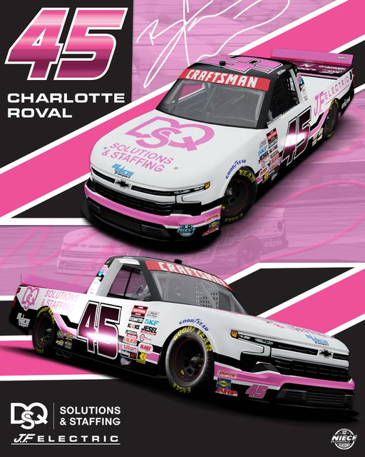 Purposefully PINK at the Roval 💗

Next week, @bayleycurrey05 will carry a special scheme on his No. 45, honoring those affected by breast cancer — the fighters, the survivors, and those we hold in our hearts.

As part of this tribute, all four Niece Motorsports trucks will display the names of team family members who have bravely faced breast cancer.

#PressTheAttack | #TeamChevy
