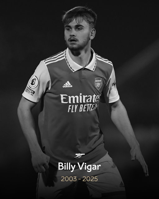 Everyone at Arsenal is devastated by the shocking news that former academy graduate Billy Vigar has passed away.

All our thoughts are with his family and loved ones at this time. 

Rest in peace, Billy ❤️