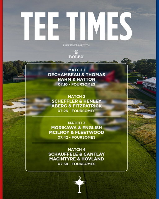The opening session of the 2025 Ryder Cup is set 🏆
#RyderCup