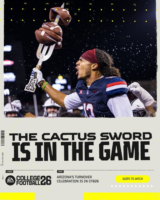 🌵 One time for the Arizona turnover cactus sword

What’s the best turnover celebration in College Football? #CFB26?