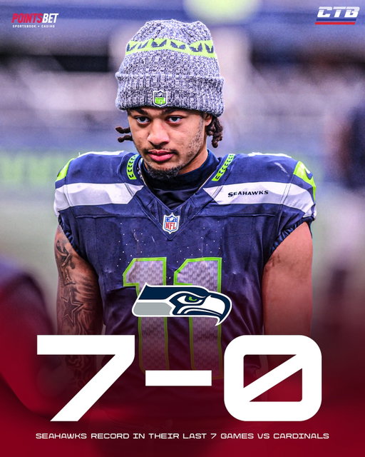 The Seahawks have DOMINATED the Cardinals over their last 7️⃣ games…

They’re currently just -130 on the moneyline at @pointsbetcan 👀