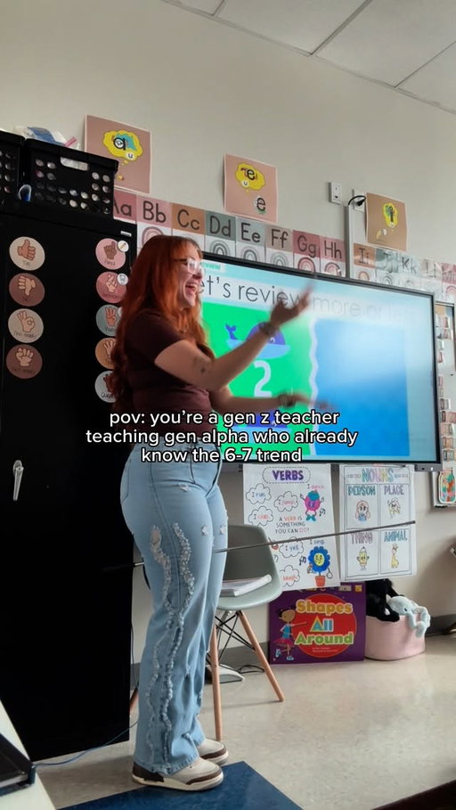 can I be honest? & I must say, I think I live under a rock because I had no idea what 6-7 was until my kindergarteners started saying it in class DURING EVERY MATH LESSON 🤣 hey, whatever they like I’m down for! As long as it keeps them engaged 💓🤏🏼

#teacher #teacherlife #sarajames #elementaryschool #elementaryteacher #classroom #elementaryteacher #kindergartenteacher #kindergarten #67