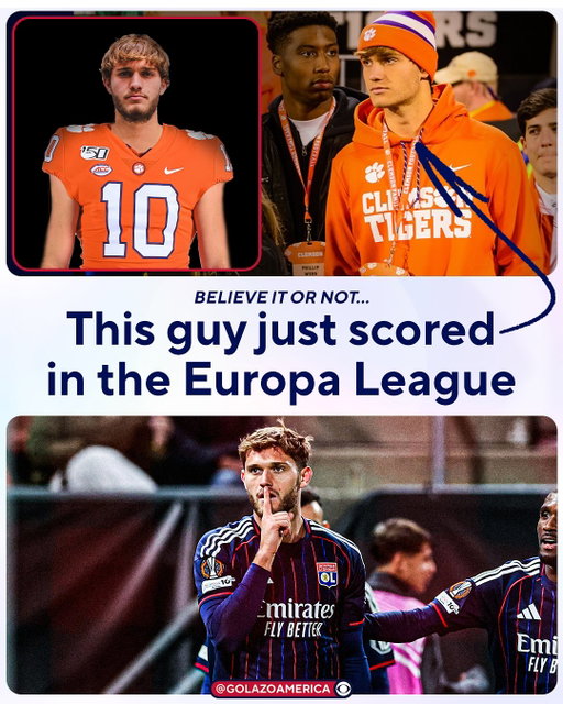 In December 2020, current Lyon midfielder and then FC Dallas Academy prospect Tanner Tessmann committed to play soccer AND American Football for Clemson University in South Carolina, where his godfather Dabo Swinney coached ⚽️🏈

After injuries to key FC Dallas midfielders in their 2020 preseason, Tessmann was called up to the senior team, forgoing college, and played 28 games over two seasons before a move in 2021 to Venezia 🇮🇹

He is now scoring bangers in the Europa League for one of Europe’s best-known clubs 🔥

What a story 📚