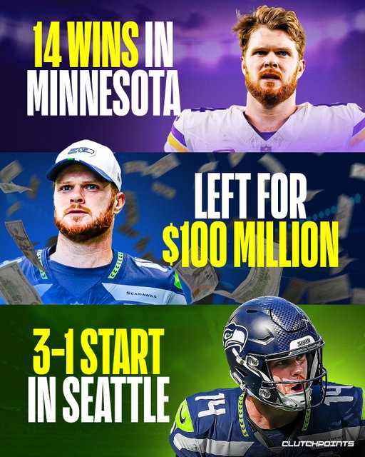 Sam Darnold has found a home in Seattle.

Last season, he resurrected his career by leading the Vikings to a 14-3 record and a playoff berth.

But what seemed like a dream season ended poorly.

In a pivotal game against the Lions, and then in a playoff game against the Rams, the Vikings offense only put up 9 points in each game.

Suddenly, Darnold's future was in question.

The Vikings let him walk, and he signed with the Seahawks on a 3-year, $100 million deal.

Was his revival season in Minnesota a fluke?

It's still early, but Darnold has put those questions to rest.

After losing to the 49ers in Week 1, Darnold and the Seahawks have since rattled off 3 straight wins.

With a strong defense and weapons around him, Sam Darnold may be on his 5th team in 8 years...

But it looks like he's finally home.