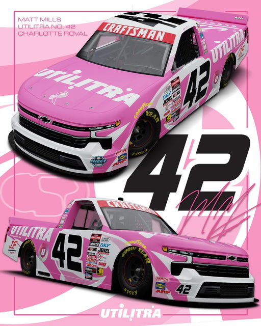 Power in the Pink! 💖

@mattmillsracing and @utilitra are heading to the Charlotte Roval with a special scheme on the No. 42to show their support for those affected by breast cancer. 

#PressTheAttack | #TeamChevy