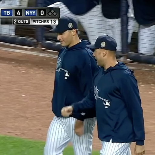 12 years ago today, Mariano Rivera receives an emotional sendoff from Andy Pettitte and Derek Jeter as he exits his final game at Yankee Stadium.