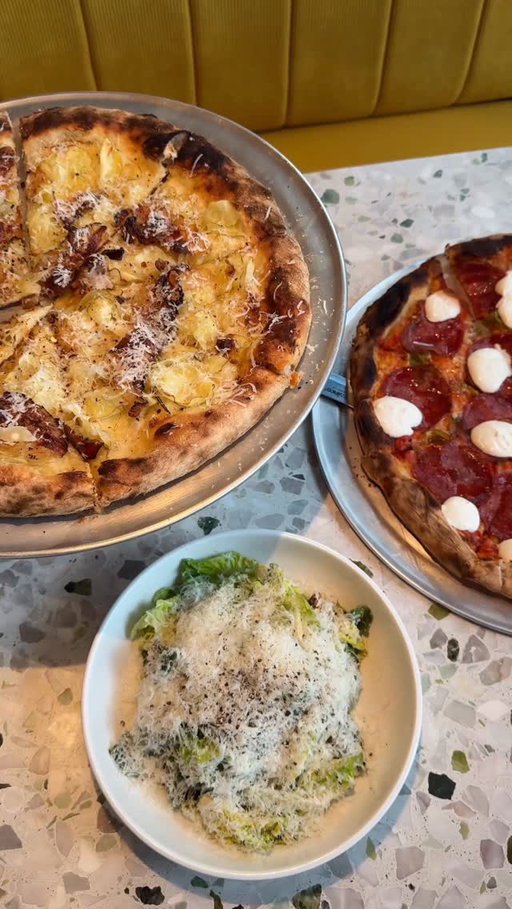 and yes Allston is in Boston 🤭

nothing beats a pizza + sweet treat combo and here is where you can go to not just get that, but also a unique cocktail. think pizza, but in cocktail form 🍕🍸

@fidopizzaboston is already getting a lot of love and for good reason. let’s get into our food order:
- Giant Mozz Sticks
- Garlic Bread
- Caesar Salad
- Potato Pizza (has guanciale)
- The DOC Pizza
- Chocolate Mousse

you know it’s good when everything you ordered was memorable but if I had to choose between the pizzas, DOC Pizza did it for me!! it has soppressata, garlic honey, chili, and whipped ricotta….amazing 

we almost didn’t get dessert but when our waiter said there’s a chocolate mousse involved, we knew we had to. so creamy, decadent, and the salted caramel drizzle is just *chef’s kiss* with it

from the team behind @blacklambbos, @barmezzana + more, I knew they had something cooking under their sleeves….and they did 🤭

💌

more Boston food recs on @viviandfoodie on IG✨

#boston #allston #brighton #pizza #datenight #dessert #cocktails #negroni #fall #bostonfood #bostoneats #visitma #massachusetts #newengland #trendingreels what to do in boston, fall in boston, pizza in boston, date night in boston, cocktails in boston, food in boston, allston brighton, allston restaurants