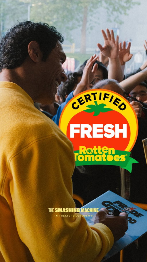 “A TRIUMPH. One of the greatest comeback performances” (@GQ) 

THE SMASHING MACHINE, starring Dwayne Johnson and Emily Blunt is now @RottenTomatoes Certified Fresh 🍅 see it in theaters everywhere next Friday.