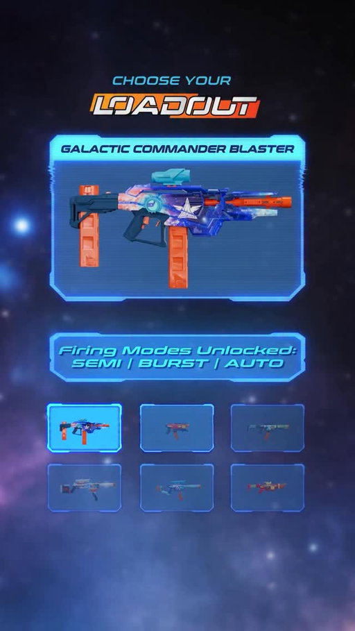 3 modes. motorized fire. 2 x 18 dart mags. 
DO WE NEED TO SAY MORE!!! 

Check out Nerf Galactic Commander blaster 🫡