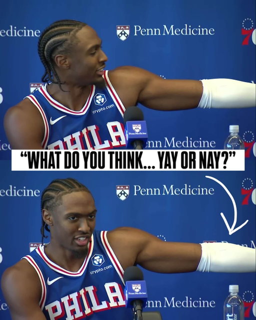 “Got an armsleeve on, what do you guys think about this, yay or nay?” 🤣 A busy summer and a new look at Media Day, @tyresemaxey is ready for the new season!