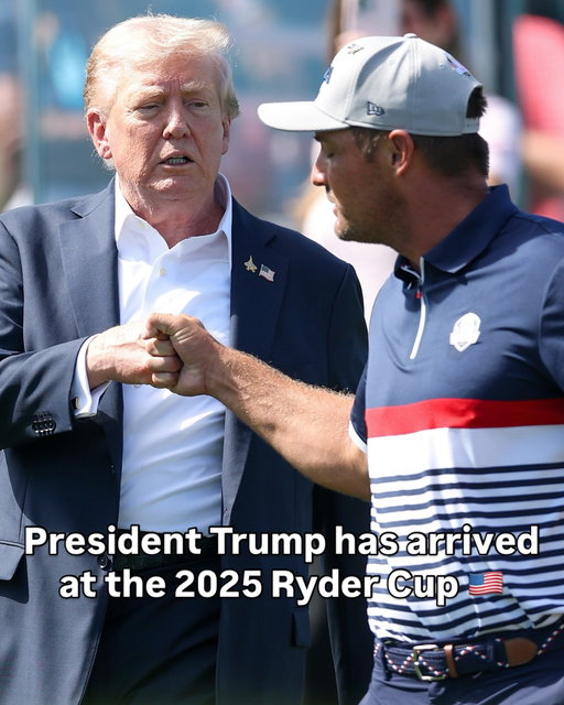 President Trump has arrived at Bethpage Black for the 2025 Ryder Cup. 🇺🇸