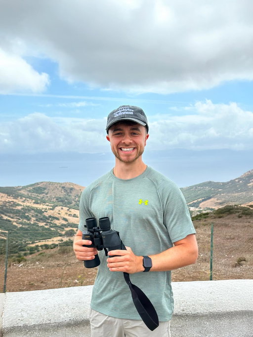 Your typical lads holiday chasing birds (as they migrate across the Strait of Gibraltar). Twitching for a bit of underbreast