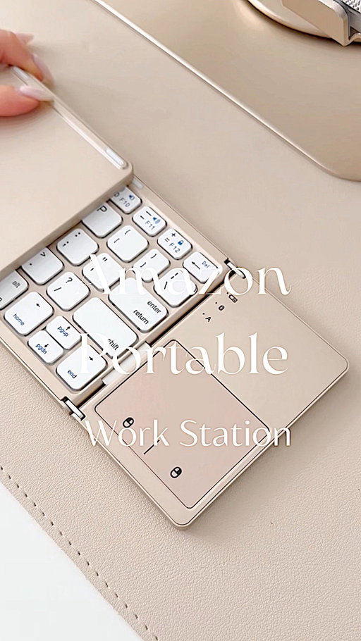Portable work station 🤍 Type “WORK” to shop! 

#laptopstand #portablekeyboard #keyboard #homeoffice #remotework #workanywhere #travel #amazonfinds #coolgadgets