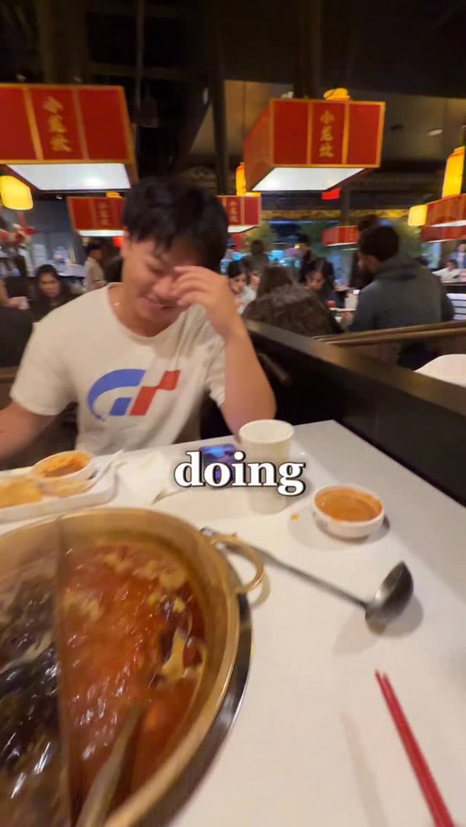 The people beside us left something expensive and I forced my brother to take it💀 this was deadass the funniest thing I’ve ever filmed #hotpot