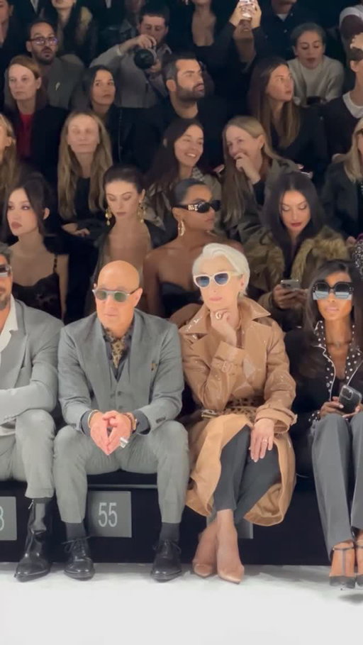 That is NOT all: Miranda Priestly made a surprise appearance on the front row at @DolceGabbana this afternoon in Milan. The legendary editor of Runway magazine has not been seen at the shows in nearly 20 years, but rumor has it she is cooking up a MAJOR plot-twist for the globally-known bible of fashion. Flanked by Runway’s long-suffering Art Director Nigel Kipling, Priestly saw a collection that majored on pajamas: decorative highlights included spring florals and a cerulean adjacent blue. We salute the return of Runway magazine’s fearsome editrix: nobody can do what she does. Tap the link in our bio for more.
